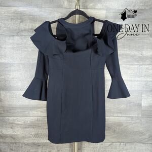 Free People High Neck Cold Shoulder Long Sleeve Mini Dress Size XS